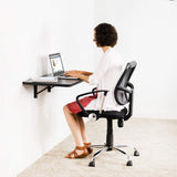 VIVO Wall Mounted Folding 43 inch Workbench, Fold Away Table Workstation Shelf with Adjustable Steel Brackets, Black, MOUNT-SF1FB VIVO