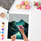 Lxmsja Serene Forest Paint by Numbers Kit for Adults, Starry Night Acrylic Paint by Numbers for Adults Beginner, DIY Craft Supplies Oil Painting Kits for Home Wall Decor 16x20 inch (No Frame) Lxmsja