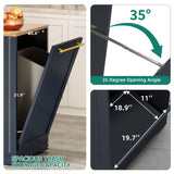 YITAHOME 53 inch Large Rolling Kitchen Island with Trash Can Storage Cabinet, Portable Mobile Islands Table Long Floating Movable w Wheels Cabinet for 13 Gallon Garbage Bin 2 Drawer, Navy Blue YITAHOME