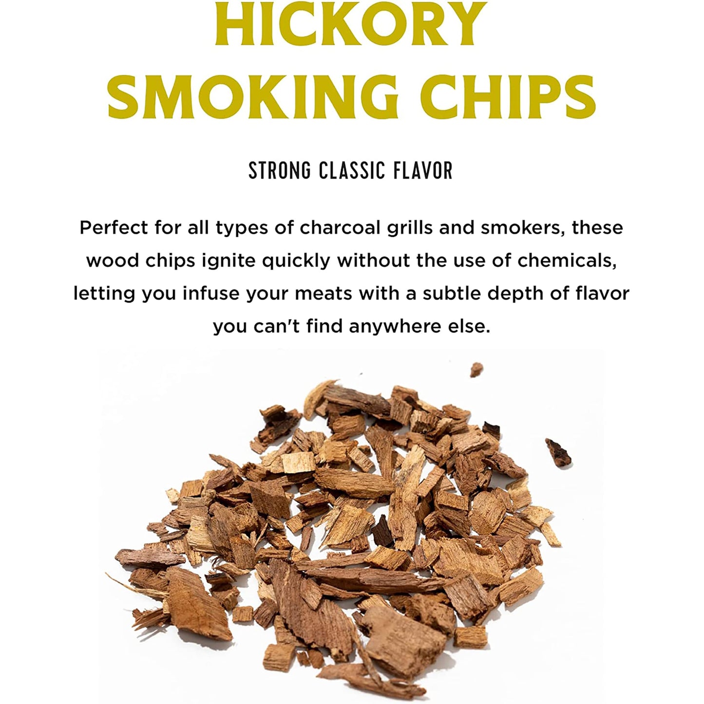 Fire & Flavor Premium All Natural Wood Chips for Smoker - Wood Chips for Smoking - Smoker Wood Chips - Smoker Accessories Gifts for Men and Women - Hickory - 2lbs