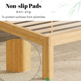 LAKKURI 12 Inch High Bamboo Wood King Size Bed Frame Platform, Steel Slat Support King Bed Frame, Sturdy, No Box Spring Needed, Easy Assembly, Noise Free LAKKURI
