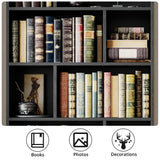IRONCK Bookcase with Doors, Tall Bookshelf with Storage, Bookshelves and Bookcases with 8 Open Cubes for Living Room, Bedroom, Office IRONCK