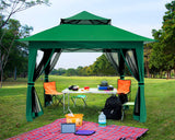 MASTERCANOPY Patio Gazebo Outdoor Pop Up Gazebo with Mesh Walls (Forest Green, 13x13) MASTERCANOPY