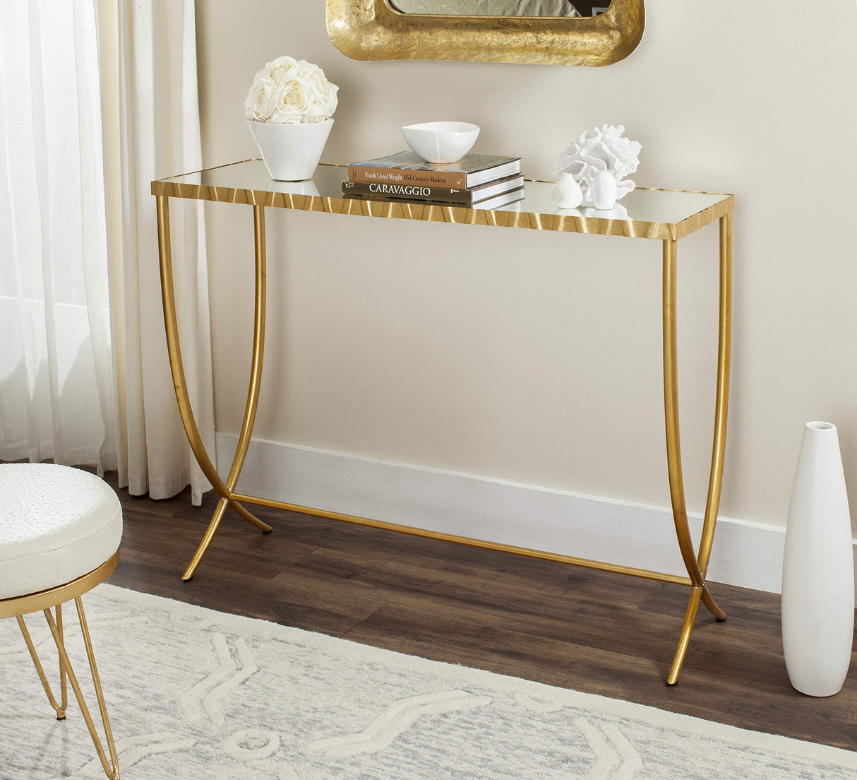Safavieh Home Collection Princess Mirror Top Console Table, Gold Safavieh