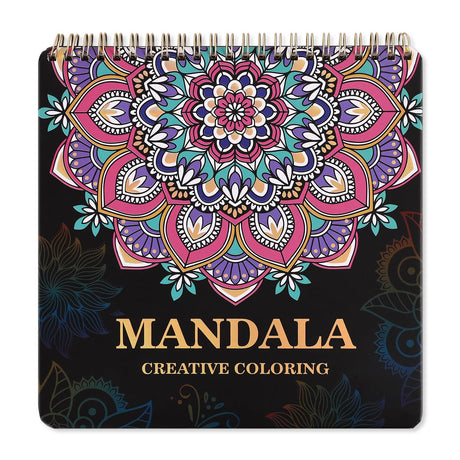 Mandala Coloring Book for Adults Relaxation and Teens Stress Relief, Spiral Coloring Book for Women, Hard Cover Spiral Bound Mindfulness Stress-Free Patterns for Adult to Relax Relieve Anxiety Gifts PAGEMORE
