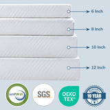 EGO Twin Mattress 6 Inch Green Tea Memory Foam Mattress Twin, CertiPUR-US Certified, Cooling Gel Bed Mattress, Fiberglass Free Bed in a Box, Twin Mattress for Kids, Bunk Bed, Trundle, Daybed MLILY