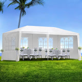 10'x20' Outdoor Party Tent, Large Tents for Parties, Wedding, Birthday, White Canopy Tent with 4 Removable Sidewalls & Transparent Windows, Outside Gazebo Event Tent for Backyard, Patio and Garden BNSPLY