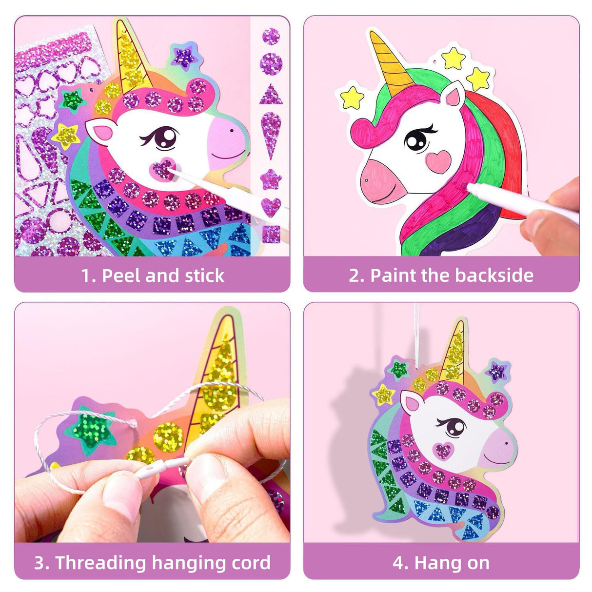 Unifuncy Magical Mosaic Kit – Princess & Unicorn Foil Art Stickers for Kids | Sticker Wow DIY Crafts Ages 4-8 | Fun Toddler Crafts 2-4 | Creative Arts and Crafts for Kids 4, 5,6,7,8 Generic