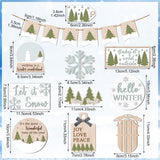 Thyle 16 Pcs Winter Tiered Tray Decor Set Christmas Tiered Tray Decor Hello Winter Snowman Snowflakes Wooden Sign Let It Snow Table Decorations Rustic Farmhouse Ornament for Table Home Kitchen Gift Thyle