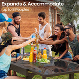 PATIOHIT Modern Aluminum Outdoor Dining Table - Expandable Patio Glass Dining Table for 6-8, Extendable Aluminum Patio Extender Table 35" to 70" for Backyard, Porch, Deck, Garden - Dark Grey PATIOHIT