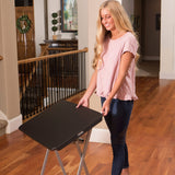 Lifetime Small Folding Table, Personal TV Tray - Portable - great for Kids, Camping, Cards, or Laptops - Plastic Black 30 Inch (80623) Lifetime