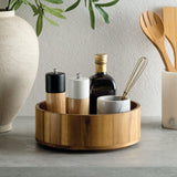 iDesign 10-Inch Round Acacia Wood Lazy Susan Organizer for Kitchen - Set of 4 - Natural InterDesign