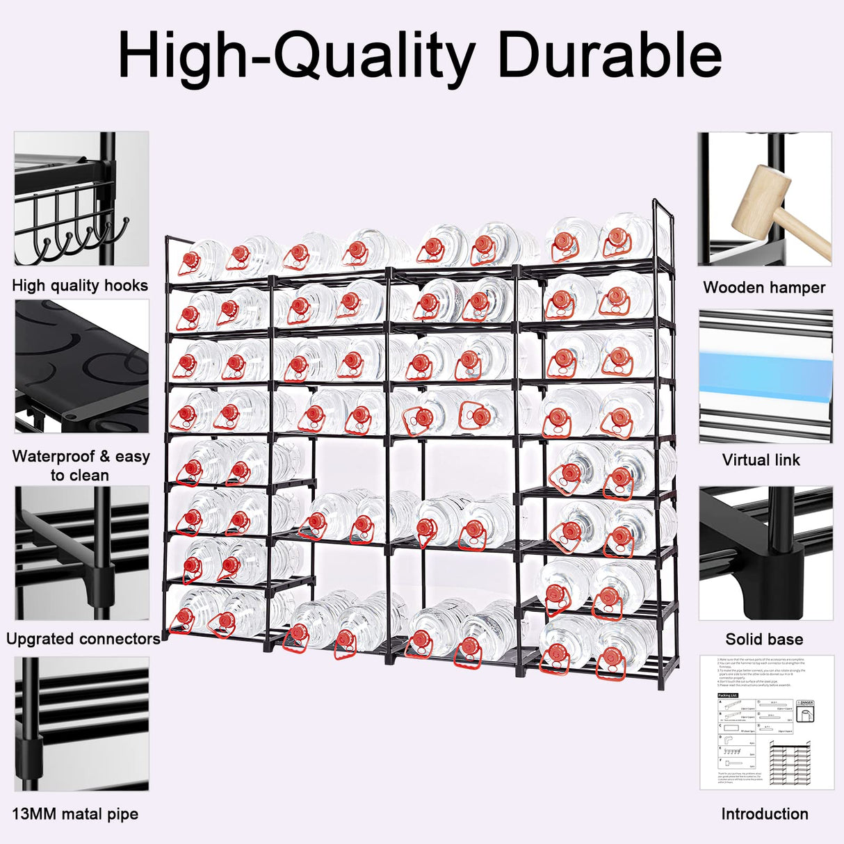 Mavivegue Extra Large Shoe Rack, 8 Tier 4 Rows 72-76 Pairs Big Tall Metal Shoe Shelf,Big Boot Rack Storage Organizer for Garage,Show Rack Shoe Holder Stand,Closet Rack Organizers and Storage Mavivegue