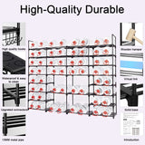 Mavivegue Extra Large Shoe Rack, 8 Tier 4 Rows 72-76 Pairs Big Tall Metal Shoe Shelf,Big Boot Rack Storage Organizer for Garage,Show Rack Shoe Holder Stand,Closet Rack Organizers and Storage Mavivegue