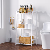 POXAKA 3-Tier Bamboo Ladder Shelf – Versatile Open Shelving for Any Room POXAKA