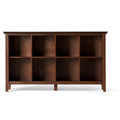 SIMPLIHOME Artisan SOLID WOOD 57 inch Wide Transitional Modern 8 Cube Storage Sofa Table in Russet Brown with Storage, 8 Shelves, for the Living Room, Entryway and Bedroom - WoodArtSupply