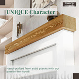 BoscoMondo Fireplace Mantel, Handcrafted Rustic from Solid Pine, Wall-Mounted Floating Farmhouse Shelf - 8x6x48 Oak BoscoMondo