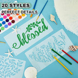 Thyle 20 Pcs Welcome Stencils for Painting on Wood 11.81 x 5.91'' Large Welcome Letters Stencils Half Round Stencils for Wood Sign Plastic Word Farmhouse Stencils for Canvas Wall Porch Door (Classic) Thyle