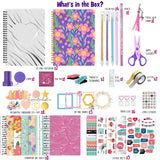 2-Pack DIY Journal Kit - Gifts for Girl Ages 8 9 10 11 12 13 14 Year Old - Cool Birthday Gifts Ideas for Girls - Art & Crafts for Tween Kid - Teen Girls Trendy Stuff - Scrapbook & Diary Supplies Set LAOESE
