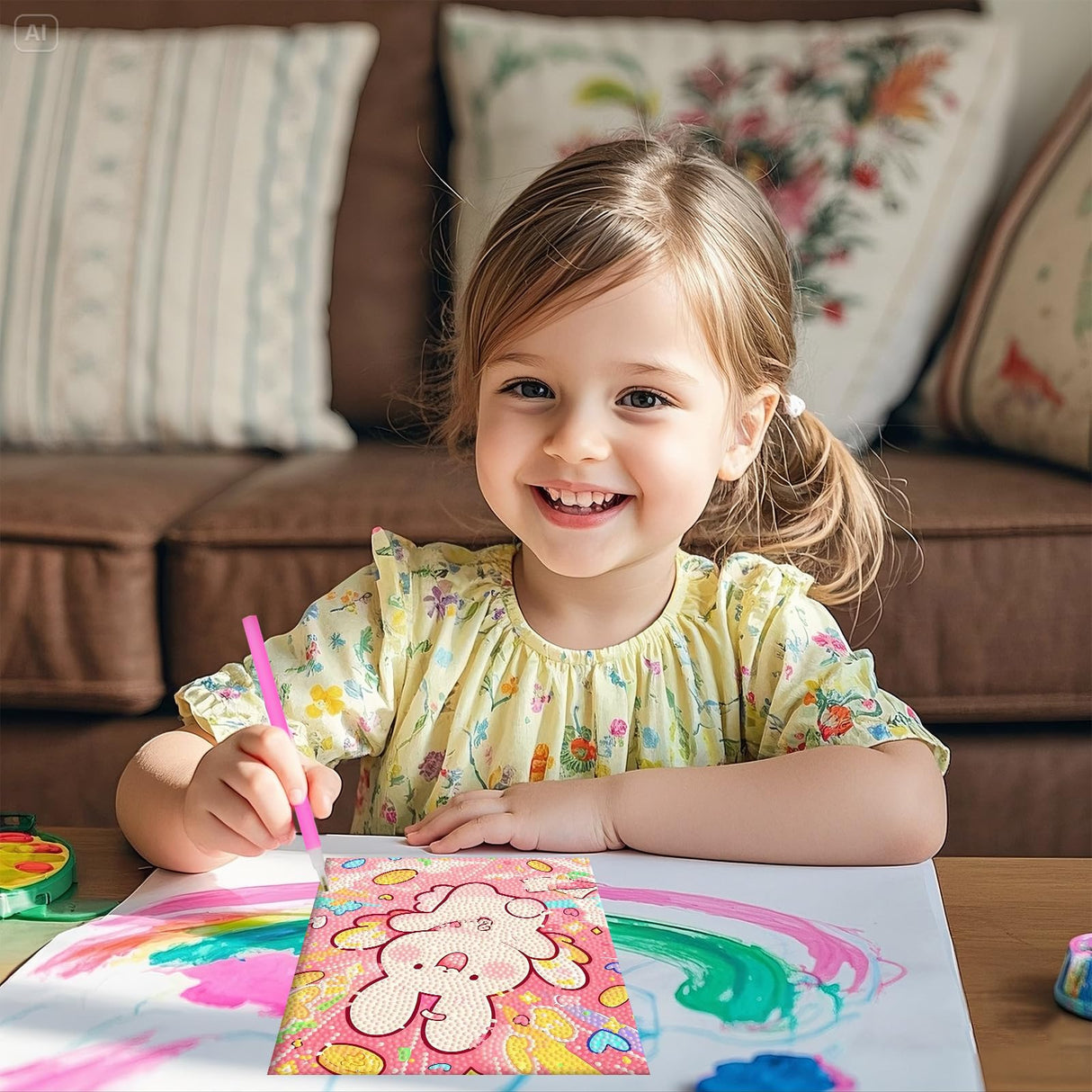 PERFECTSIGHT Cute 5D Diamond Art Kits, Kawaii DIY Painting Art for Adults Teen, 4 Pack Diamond Arts and Crafts Sets, Big Gem Full Drill Diamond Dots for Women (Multicolor Animal) PERFECTSIGHT