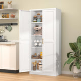 71" Kitchen Pantry Storage Cabinet,White Tall Storage Cabinet With Doors and Shelves,Metal Food Pantry Cabinets for kitchen storage,Freestanding Cupboard for Dining Living Room,Assemble Required TIMELESS PIECES