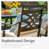 Sophia & William Patio Dining Set with Umbrella 6 Pieces, Outdoor Table and Chairs with 10ft Patio Beige Umbrella(No Base), Weather-Resistant for Garden, Backyard, Lawn, Balcony Sophia & William
