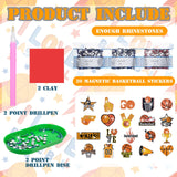 Saysurey 20 Pcs Basketball Diamond Painting Magnet Refrigerator Basketball Decoration DIY Diamond Art Painting Kits for Basket Ball Party Supplies Basket Ball Themed Party Exchange Gifts Saysurey
