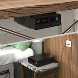 QINGENO Biometric Gun Safe,Clock Smart Safe Display with Temp,Humidity,Low Battery Warning,Drawer Gun Safe for Handgun - Nightstand Handgun Safe Pistol Safe (Black) QINGENO