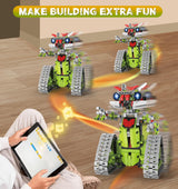 VOPOGLNE 5 in 1 STEM Robot Building Kit, APP & Remote Control Robotics Building Toys, 705 Pcs DIY Building Robot/RC Car/Tank with Light, Building Toy Gifts for Boys Girls Kids 8-16 Science Learning VOPOGLNE