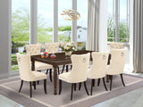 East West Furniture DODA9-MAH-32 9 Piece Dining Table Set Contains a Rectangle Kitchen Table with Butterfly Leaf and 8 Padded Chairs, 42x78 Inch, Mahogany East West Furniture
