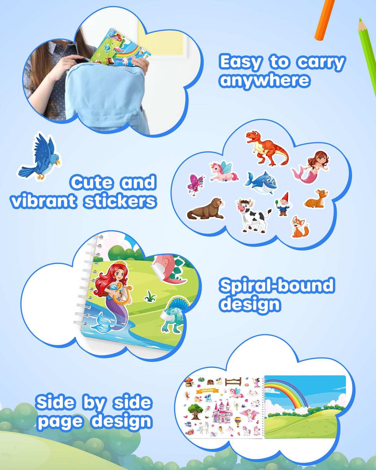 D-FantiX My Storybook Art Kit & Animal Sticker Book for Kids D-FantiX