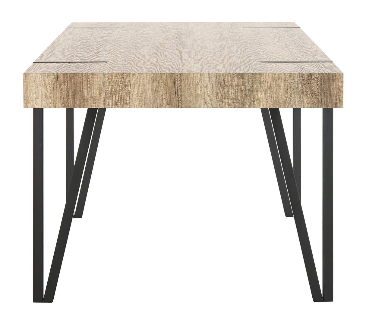 Safavieh Home Alyssa Rustic Industrial Brown and Black Dining Table Safavieh