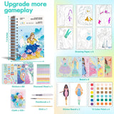 MIROLA KIDS 4 in 1 Poke Craft Kits for Girls, Magic Princess Crafts for Kids Ages 4-8, DIY Activity with Princess Stickers, Watercolor Paint, Diamond Art Gifts for 4 5 6 7 8+ Year Old Girls MIROLA KIDS
