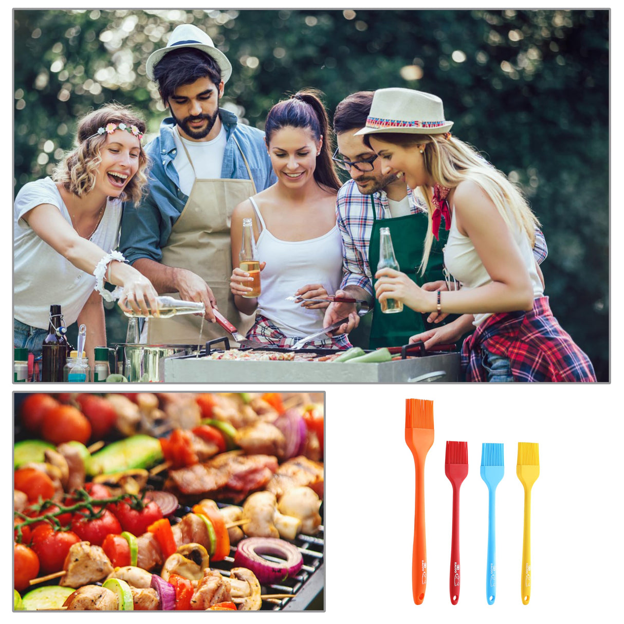 4PCS Silicone Basting Pastry Brush, Kaloo Kitchen Cooking Brush for Food Butter Oil BBQ Sauce Baking, Heat Resistant & Dishwasher Safe (Stylish Dog Pattern) KL KALOO