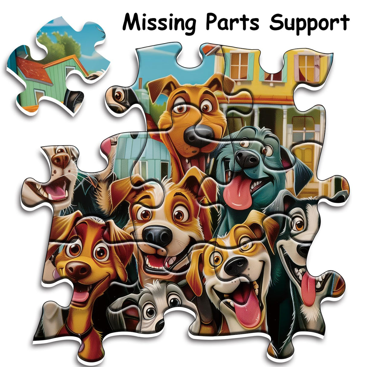 Funny Dog Puzzles for Adults 1000 Pieces, Cute Puppy Animal Jigsaw Puzzle, Challenging Happy Puppies Puzzle as Home Wall Art Decor PPuzzling