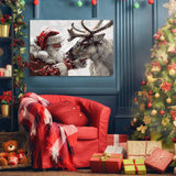 AREOPNMG Christmas Santa Claus Paint by Numbers Kit for Adults Beginner DIY Winter Elk Painting by Numbers Kits,with 3 Brushes and Acrylic Paint(Without Frame), Home Wall Decor 12 x 16 in AREOPNMG