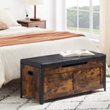 GAOMON Storage Chest, Wooden Storage Trunk with Metal Frame, Entryway Shoes Bench with Cushion, Large Storage Organizer, 39.4" Lift-Top Storage Chest with 2 Hinges for Bedroom, Living room GAOMON