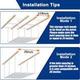 GIOTORENT 3x8FT Heavy Duty Overhead Garage Storage Rack - Adjustable Ceiling Shelving with 600lbs Weight Capacity, Metal Garage Organization System, White GIOTORENT