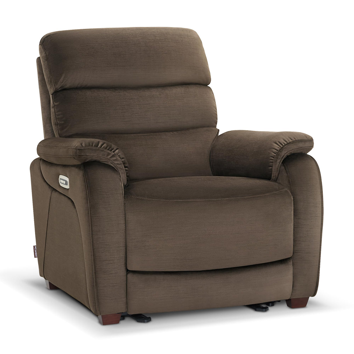 MCombo Power Zero Wall Hugger Recliner Chair for Small Space RV Living Room, Power Recliner with Adjustable Headrest, USB & USB-C Charging Ports, Fabric ST257 (Coffee) MCombo