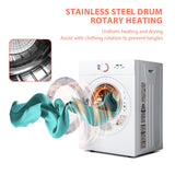 Euhomy Compact Dryer 1.8 cu. ft. Portable Clothes Dryers with Exhaust Duct with Stainless Steel Liner Four Function Small Dryer Machine, Suitable for Apartments, Dorm, RVs, White EUHOMY