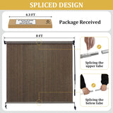 Shade&Beyond Outdoor Roller Shades 8' W x 8' H Patio Roll Up Blinds 220GSM Shade Cloth Roll for Porch Gazebo Pergola Balcony Backyard, Spliced of Two Sections, Mocha Shade&Beyond