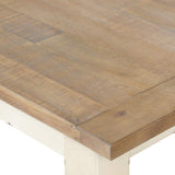 Roundhill Furniture Prato Two-Tone Distressed Oak Wood Dining Bench, One Size, Antique White Roundhill Furniture