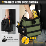 UUP Heavy Duty Tool Bag 15-Inch, 16-Pocket Portable Tool Box Organizer Storage, Tactical Carry Tote Toolbox with Large Zipper, Adjustable Shoulder Strap, Father Day Dad Men Mechanic HVAC Engineer Gift UUP