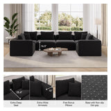 Novilla 106" Modular Sectional Sofa, Modern Cloud Sectional Couch with Smarts Coil™ Support, L-Shape Boneless Couch for Living Room Apartments Bedroom, No Assembly Required (3 Seater + 1 Ottoman) Novilla
