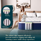 Ponrsming King Size Mattress - 12 Inch Gel Memory Foam Hybrid Mattress, Medium Firm, Pressure Relief & Motion Isolation, 100 Nights Trial, 75 * 80 Inch Ponrsming