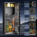 Superday 10-15 Gun Safe for Home Rifles and Pistols, Quick Access Large Gun Safe for Rifles, Gun Cabinets for Rifles and Shotguns with Keyboard Lock, 3 Adjustable Racks, Pockets Superday