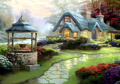 hill froeistung Landscape Scenery Diamond Art Painting Kits for Adults: Country Diamond Art Painting Cottage DIY 5d Diamond Art Kit Full Drill for Wall Decor 12 x 16 Inch hill froeistung