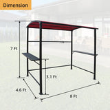 Outdoor 5 ft. x 8 ft. Steel Frame Grill Gazebo Canopy Barbecue Shelter Dark Red Overstock