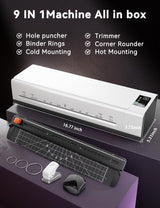 A3 Laminator Machine,13 Inch 9-in-1 Laminating Machine with Laminating Sheets,Thermal Laminator Hot & Cold with Fast Warm Technology for Home,Office or School Supplies,White Chilino