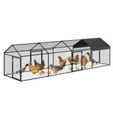 Garvee Large Metal Chicken Coop, Chicken Runs for Yard with Waterproof and Anti-UV Cover, Portable Chicken coop for Outdoor Chicken Rabbit Duck, Black, 160"×40"×40" Garvee